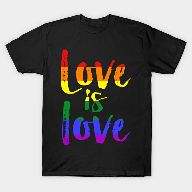 Love Is Love Gay Pride Lesbian LGBT Rainbow Funny Shirt T-Shirt by Rozel Clothing
